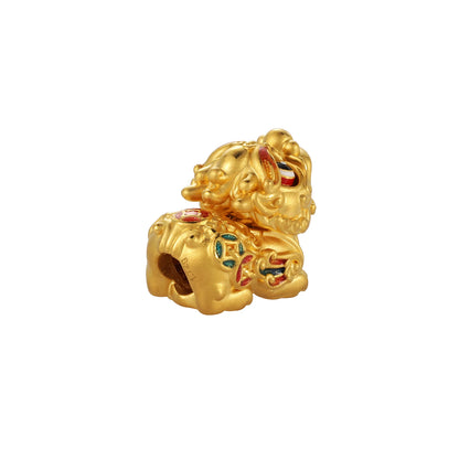 24K Solid Gold Small Articulated Luck Pixiu Charm 1.9g