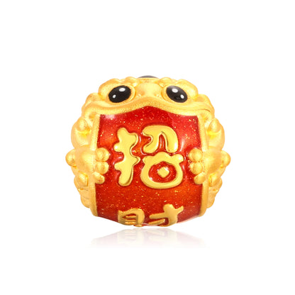 Flowing Wealth Golden Toad Gold Charm - 0.55g