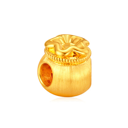 Brushed Fortune Bag Bracelet Charm Gold - 0.55g