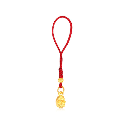 24K Solid Gold Tiger Head Shoe Pendant Charm 0.5g