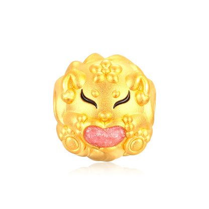 Flowing Wealth Nine Tail Fox Gold Charm - 0.55g