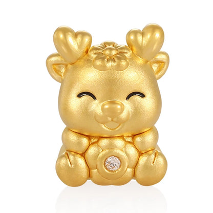 24K solid gold beaded fawn shape diamond design high-end bracelet accessories beaded enamel craft beaded