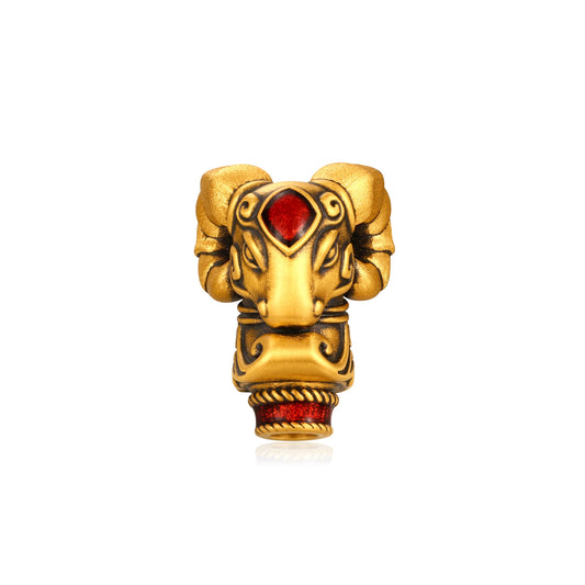 Spirit Goat Holding Wealth Gold Charm - 1.55g