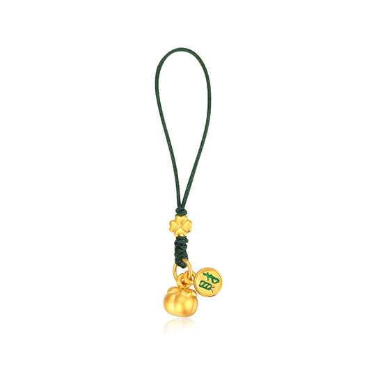 24K Solid Gold Good Things Happen Pendant Charm 0.8g