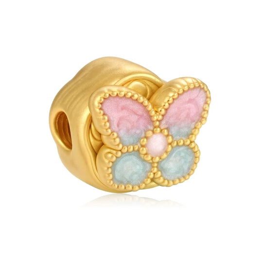 Trendy 0.8g Hard gold Fortune Round beaded for Bracelet 24k solid gold jewelry accessories High-end jewelry beaded