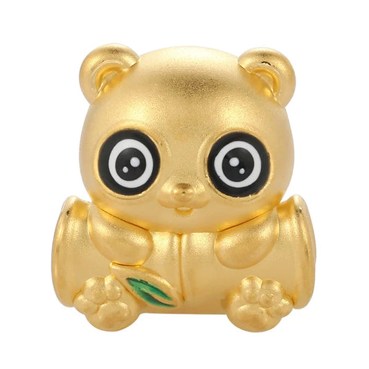 Zodiac Culture Luxury Design Classical Micro-Hard 24K Solid Gold Panda Beaded Bracelet Jewelry Accessories