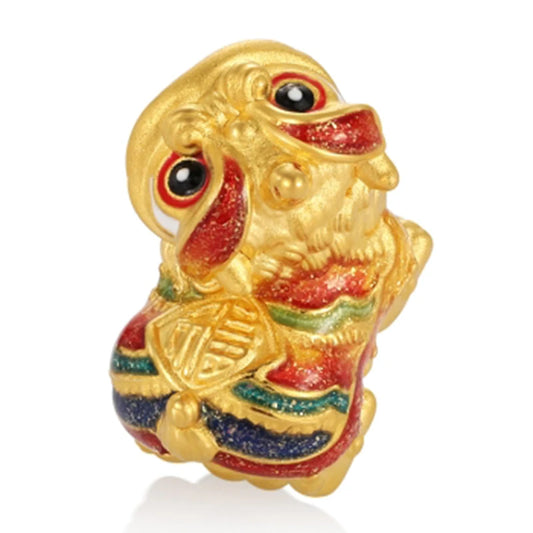 Fortune Lion 1.05g High Quality 24k Gold Beaded Bracelet Family Gift From the Jewelry Components Collection