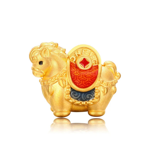 Luxury design beaded horse shape means to make money right away bracelets and carved gold charm creative beaded jewelry