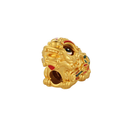 24K Solid Gold Small Articulated Luck Pixiu Charm 1.9g
