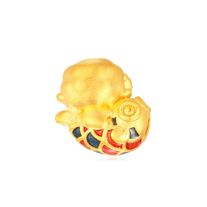Good Luck Descend Goat Gold Charm - 0.35g