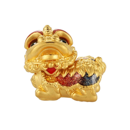 1.9g Trendy 24K Solid Gold Beaded Lion Crosses Bracelet 3.3mm Aperture Sandblasted Enamel Finish Customizable Packaging OEN/ODM