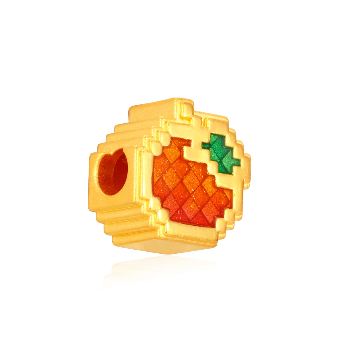 Pixel Orange Gold Charm - 0.7g