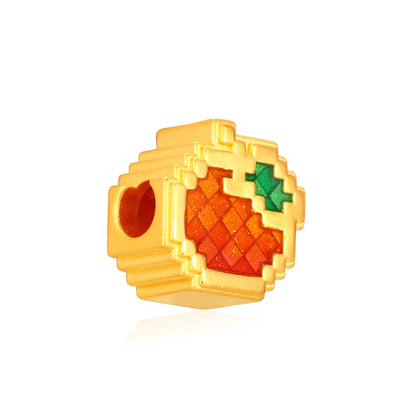 Pixel Orange Gold Charm - 0.7g