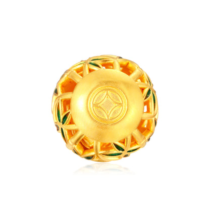 Hollow Out Bamboo Gourd Gold Charm - 2.4g