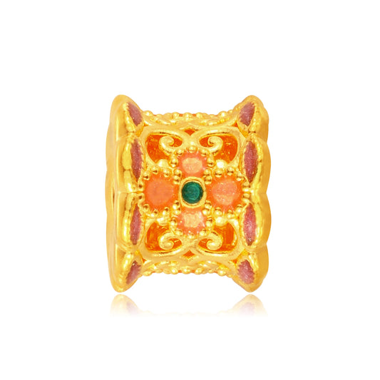 24K Solid Gold Good Things Happen Filigree Charm 0.5g
