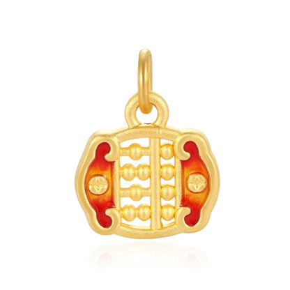 0.45g Trendy 24K Solid Gold Enamel Cute Abacus Pendant Jewelry Accessories Customizable Packaging OEN/ODM