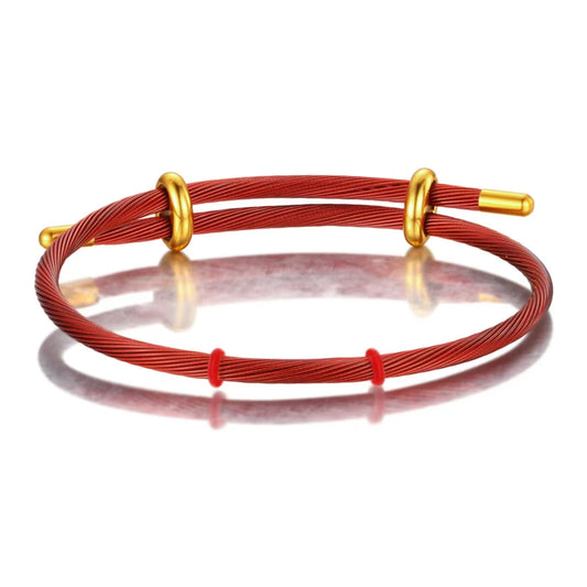 Forbidden City Red Steel Wire Bracelet 22-24cm