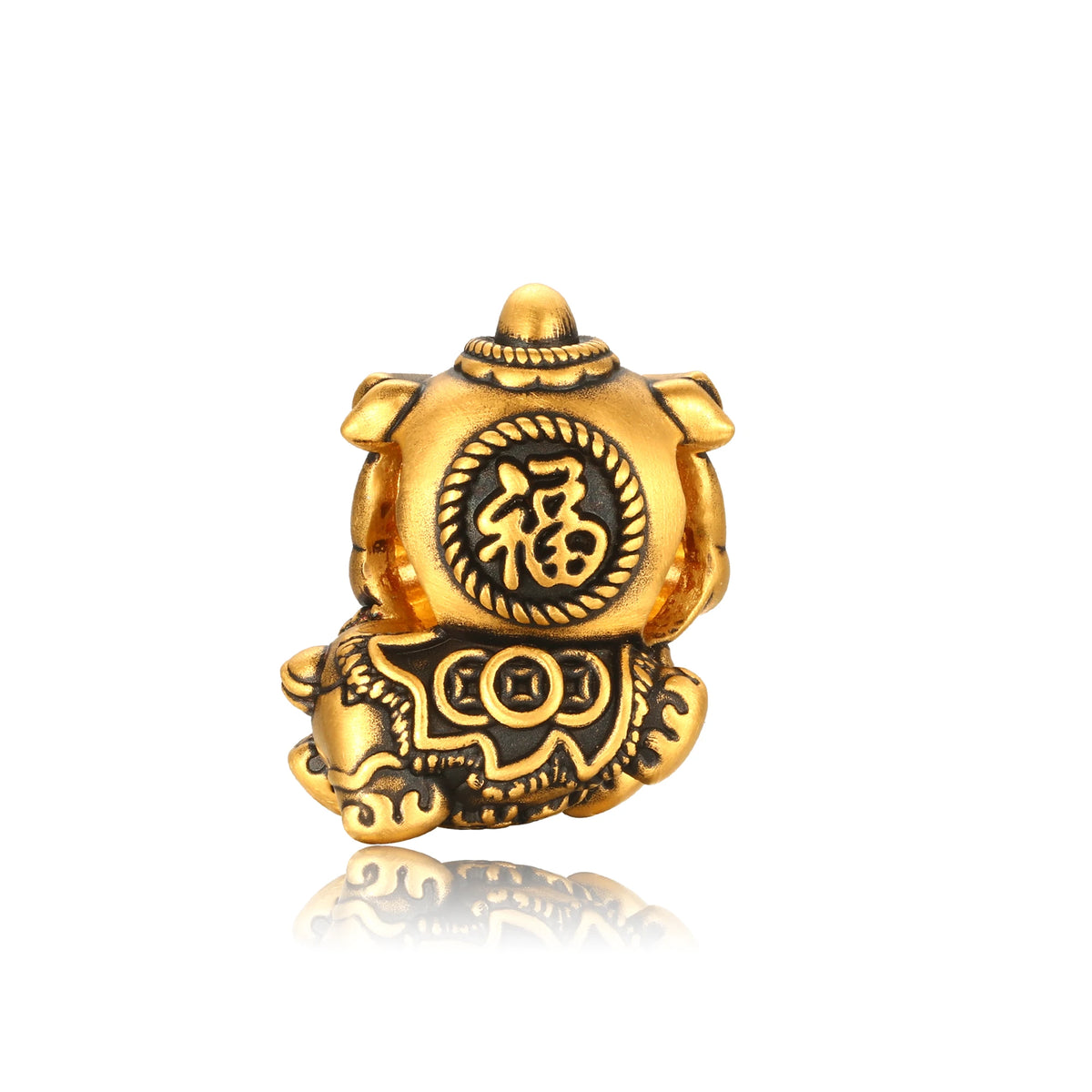 24K Black Gold Happy Lion Charm 1.5g