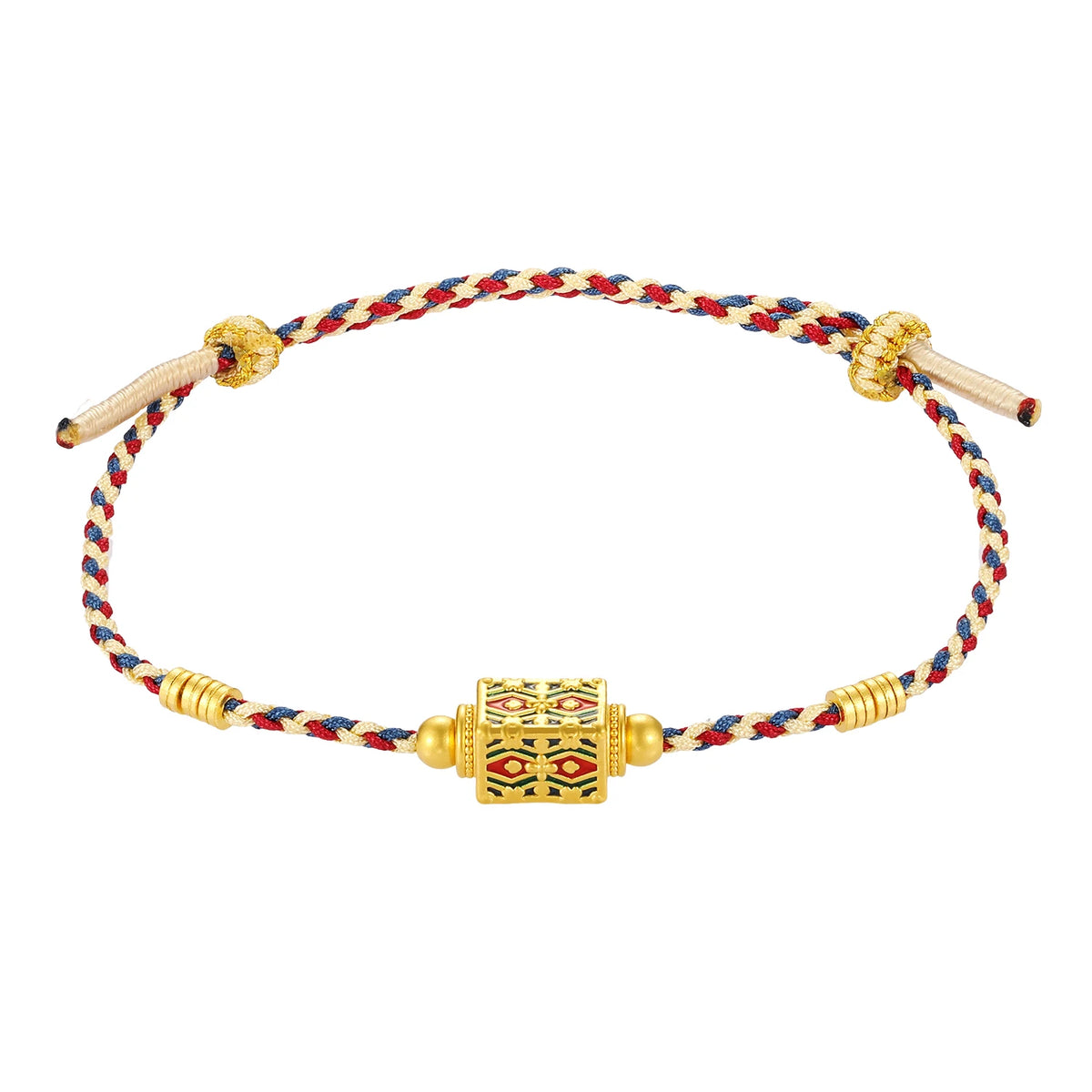 24K Solid Gold Dunhuang Encounter Bracelet Charm 0.95g