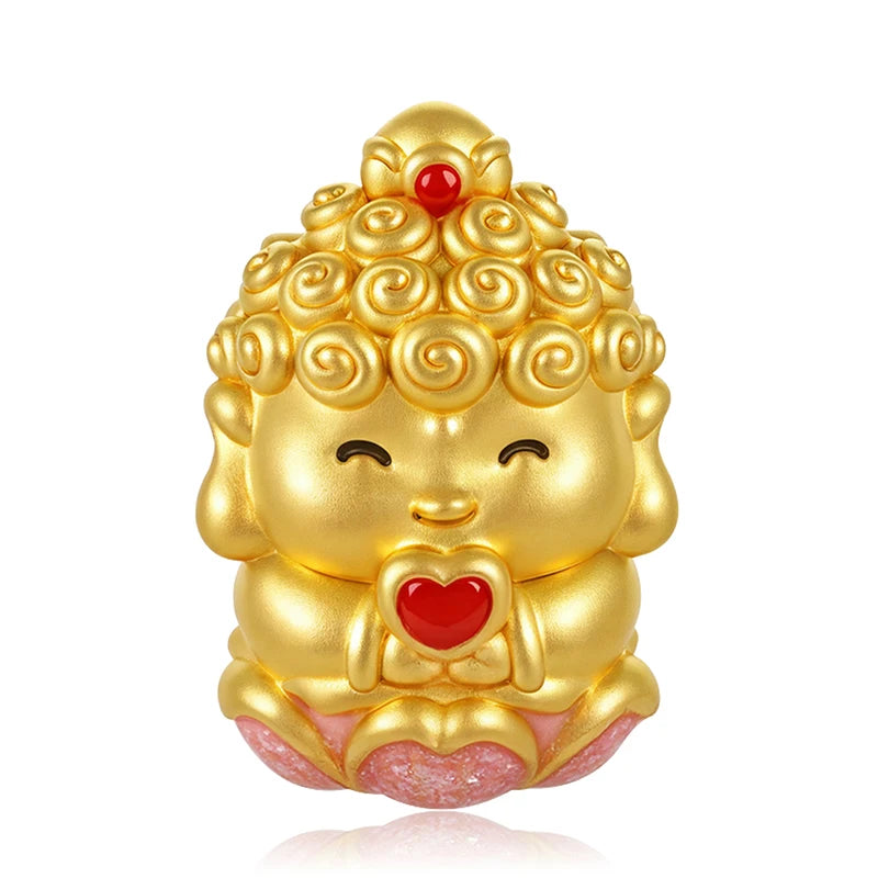 Customizable luxury micro-hard gold high-end gold jewelry 24k pure gold Buddha-shaped bracelet beaded