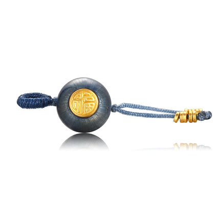 24K Solid Gold Celadon Blue Gourd Charm 0.7g