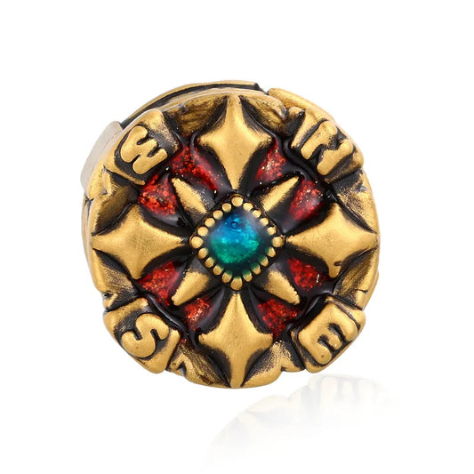 Fashion design 24k pure gold compass shape bracelet beaded high-end gold jewelry accessories