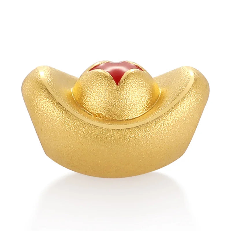 Red hard gold 24K pure gold enamel craft ingot shape bracelet beaded high-quality jewelry accessories