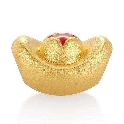 Red hard gold 24K pure gold enamel craft ingot shape bracelet beaded high-quality jewelry accessories