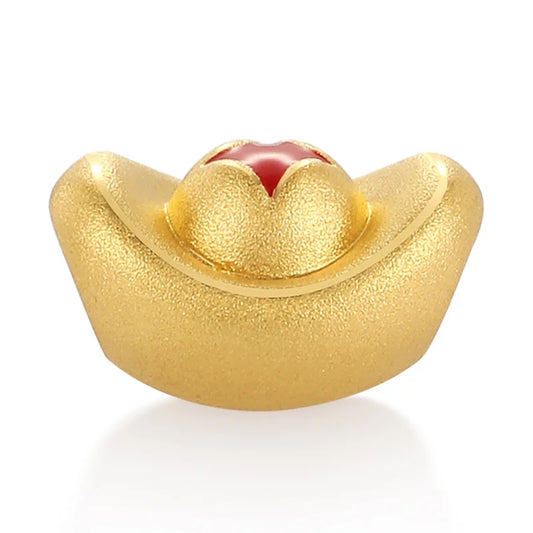 Red hard gold 24K pure gold enamel craft ingot shape bracelet beaded high-quality jewelry accessories