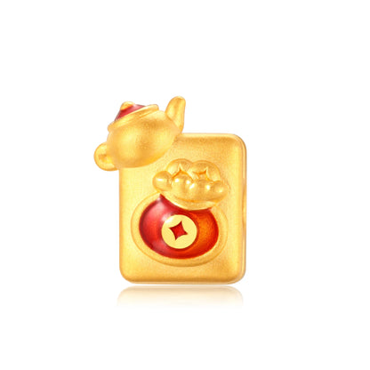 24K Solid Gold Mahjong Win Charm 0.6g