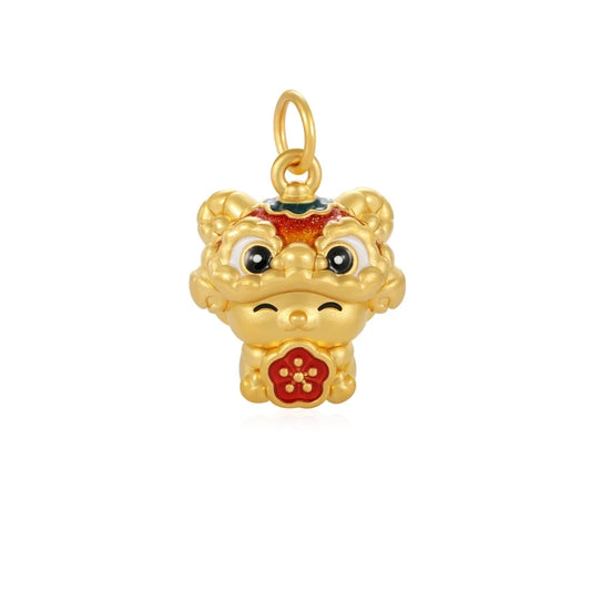 24K Gold Zodiac Goat Pendant Cute Chinese Style Jewelry 1.45g