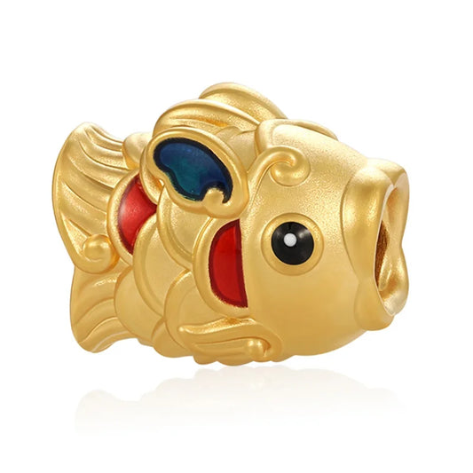 Enamel craftsmanship luxury design micro-hard gold 24k pure gold koi bracelet beaded gold jewelry accessories