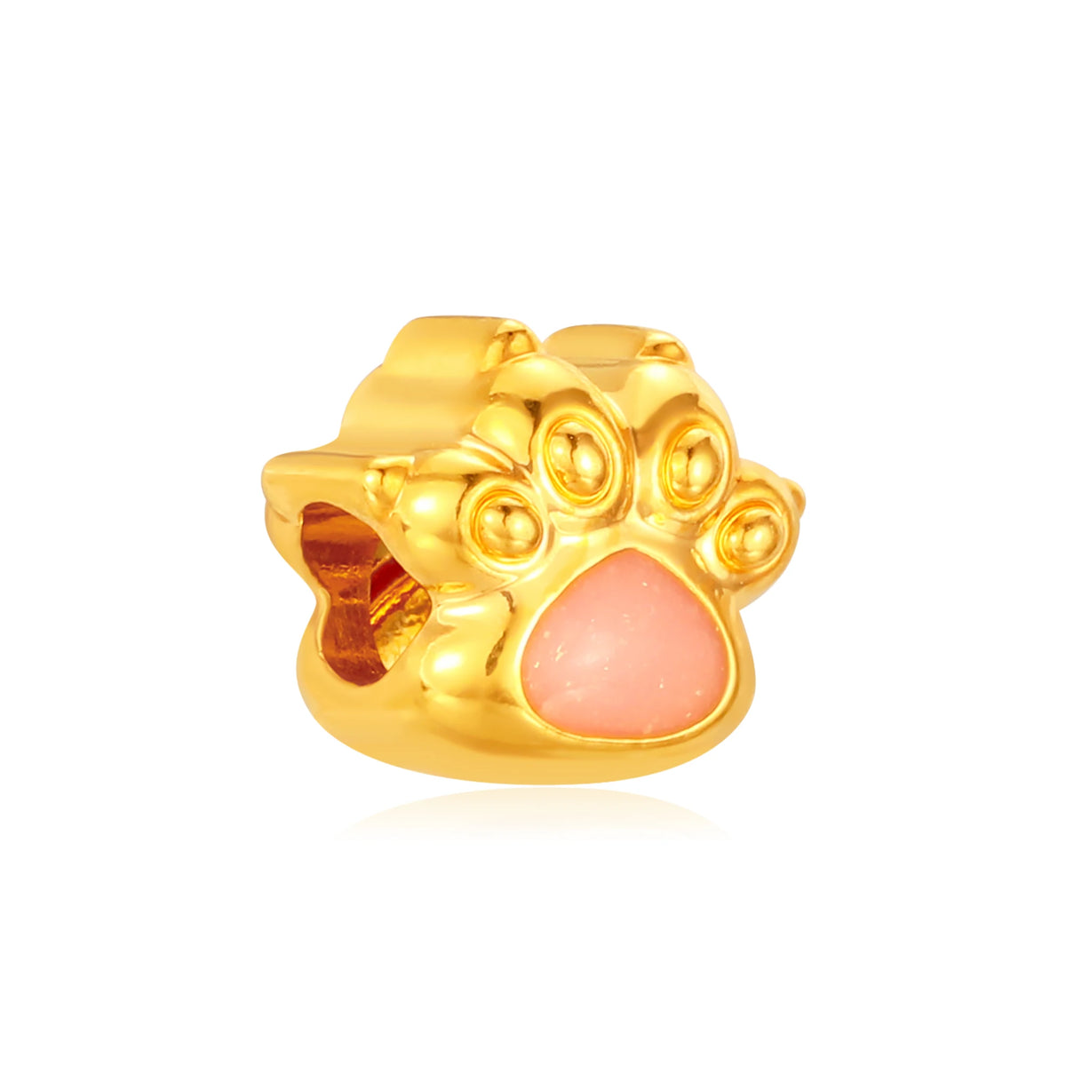 Cute Paw Gold Flow Bracelet Charm Gold - 0.2g