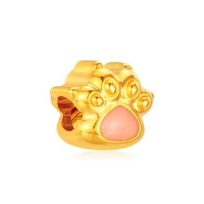 Cute Paw Gold Flow Bracelet Charm Gold - 0.2g
