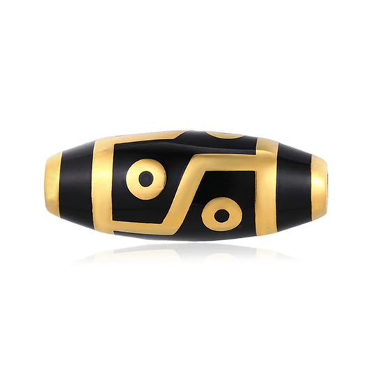 Large-size luxury design six-eyed sky beads 24k pure gold hard gold olive-shaped bracelet beaded high-end gold jewelry