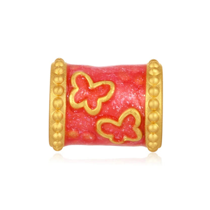 Luxury Micro Hard Gold Butterfly Beaded Bracelet 24K Solid Gold Cute High-End Jewelry Accessories 3.0mm Aperture