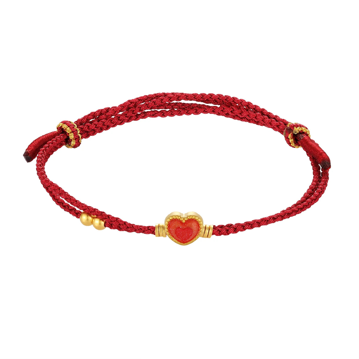 24K Solid Gold Love Heart Bracelet Charm 0.5g