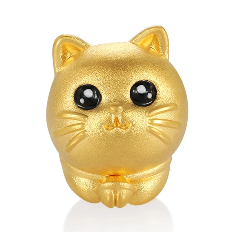 wholesale Enamel craft kitten-shaped bracelet beaded fashion bracelet accessories 24K solid gold beaded