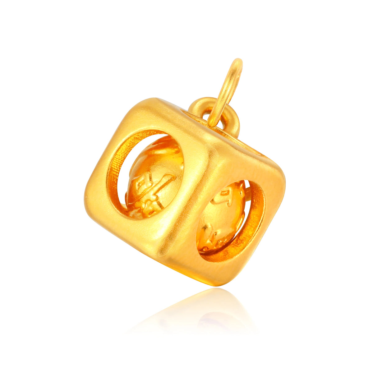 24K Solid Gold Fortune Dice Charm 1.1g