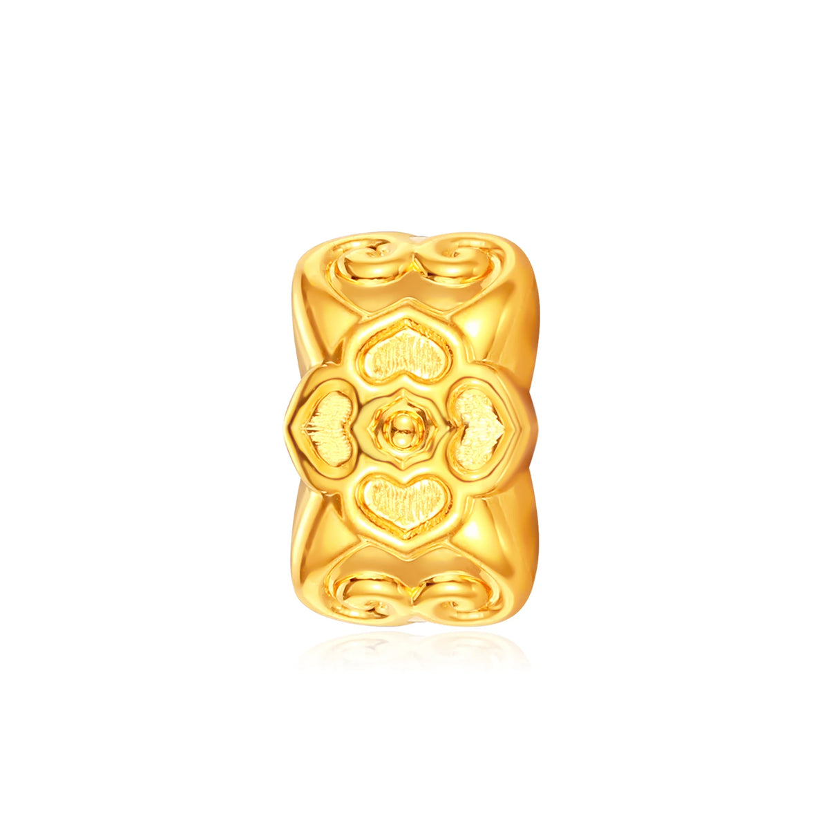 Heart Pattern Bracelet Charm Gold - 0.55g