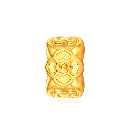 Heart Pattern Bracelet Charm Gold - 0.55g