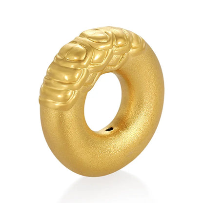 24K Gold Simple Lotus Pattern Peace Buckle DIY Accessory Minimalist Jewelry 0.25g
