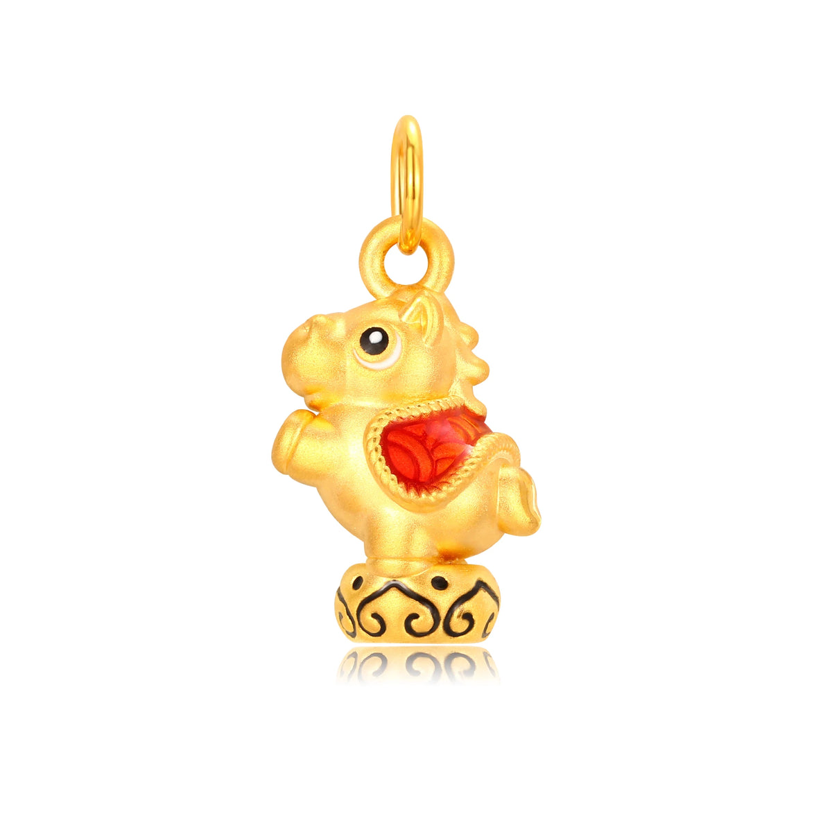 24K Solid Gold Great Fortune Horse Charm 0.75g