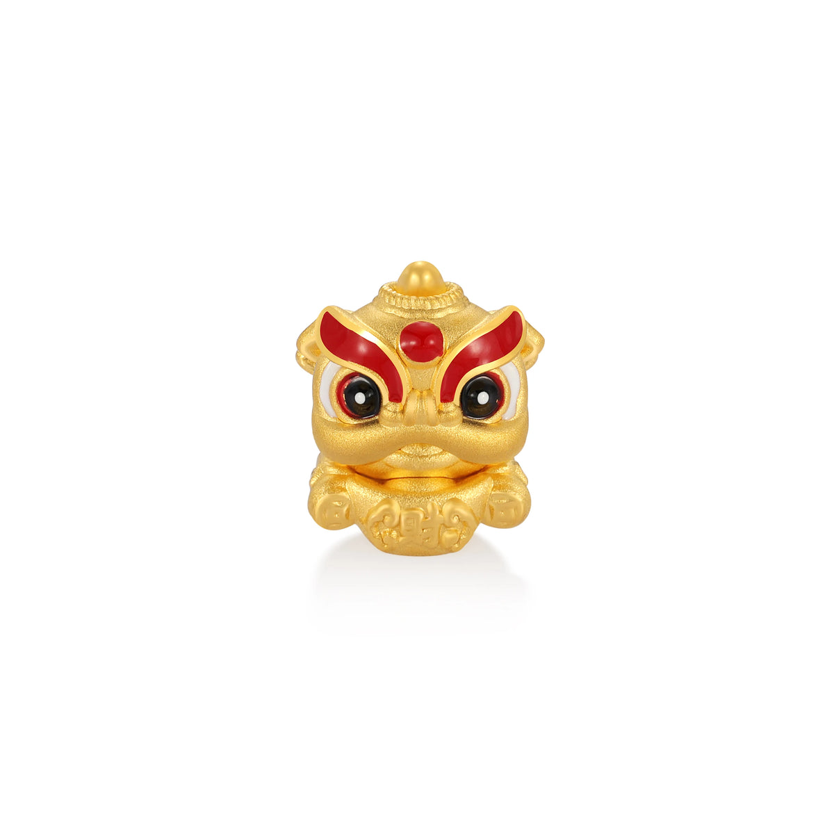 24K Solid Gold Ingot Happy Lion Charm 0.8g