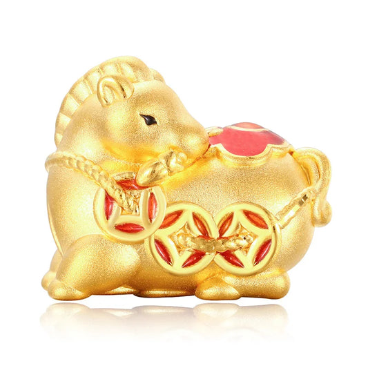 High-end luxury beaded copper coin horse-shaped bracelet and carved gold charm creative beaded jewelry accessories