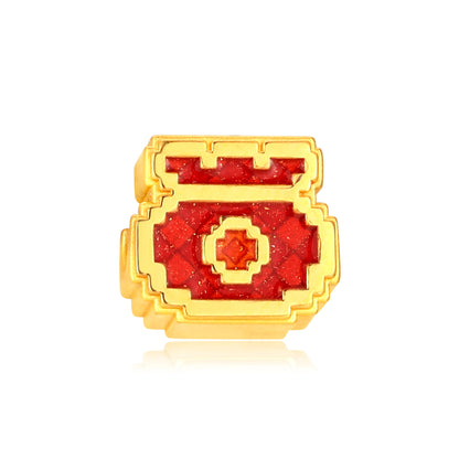 Pixel Fortune Bag Gold Charm - 0.7g