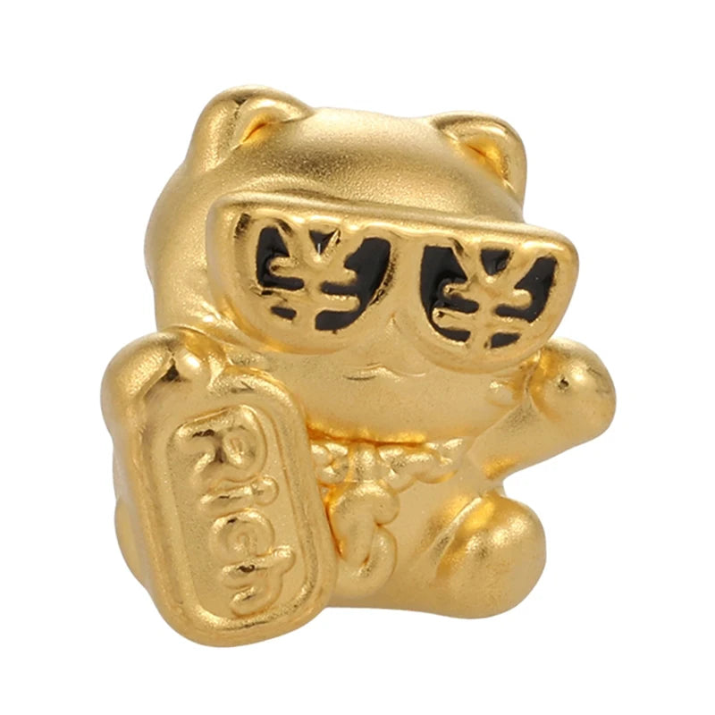 Cute style trend design rich lucky cat shape bracelet beaded gold jewelry accessories