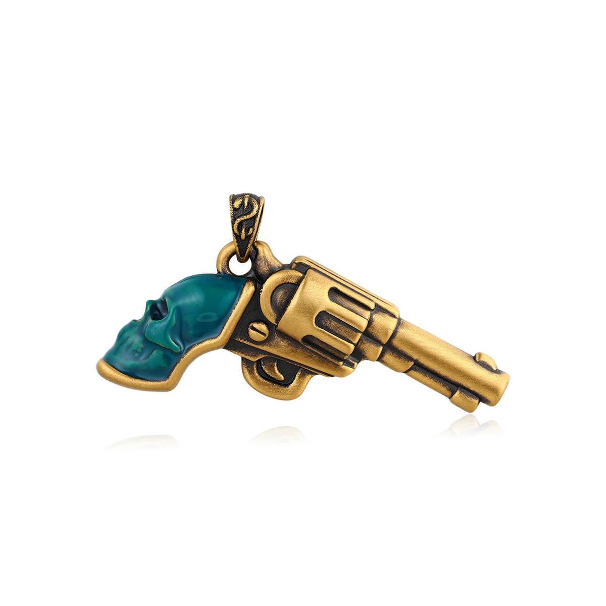 24K Black Gold Pistol Lacquer Gilded Charm 1.8g