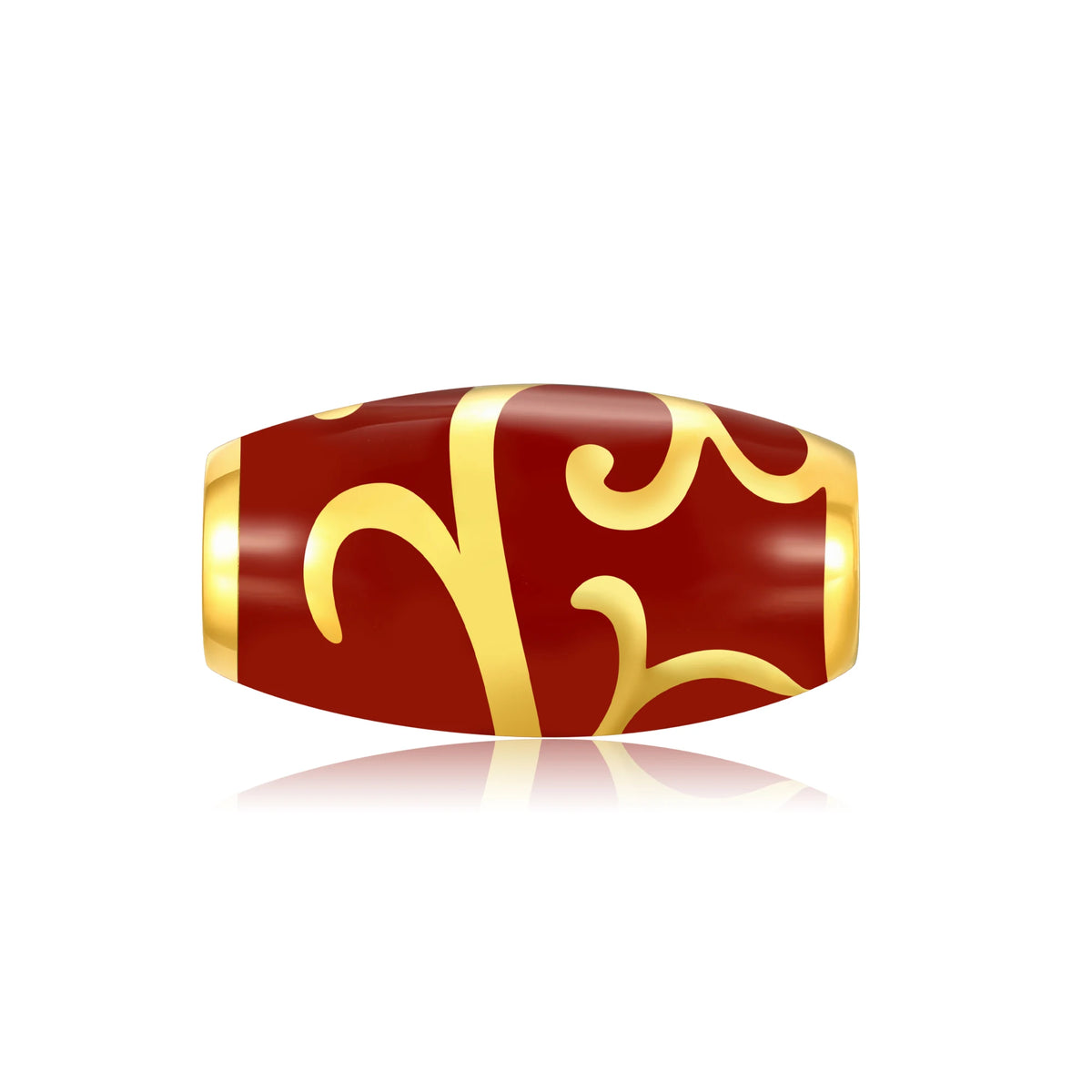 24K Solid Gold Red Chosen One Flattened Gilded Charm 1.85g