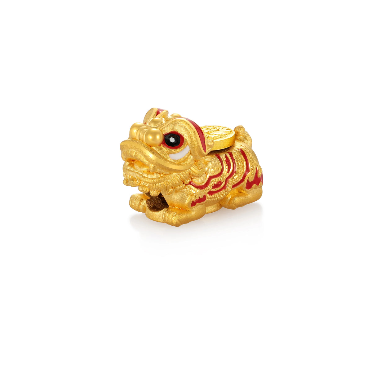 24K Solid Gold Rotating Happy Lion Charm 2.2g